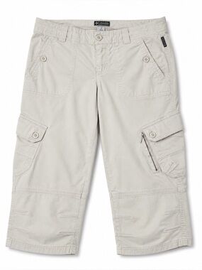 📌Columbia Womens Cargo Capri Pants Size 10 Beige Outdoor Hiking Utility Pockets